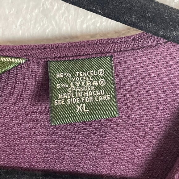 Eddie Bauer Womens XL Purple V Neck Long Sleeve Shirt Stretch Top - Picture 4 of 9